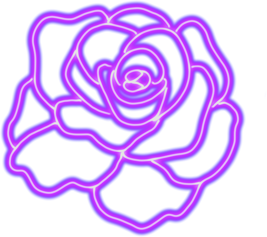 Purple Rose Neon Sign